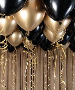 Ballongtak - Svart/Guld - Takballongskit, Ballonger
