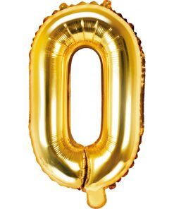 Bokstavsballonger - Guld - 35 cm - Bokstav: O - Bokstavsballonger till dop, Dopballonger
