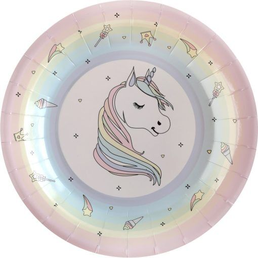 Papptallrik - Unicorn - 10-pack - Unicorn-dukning