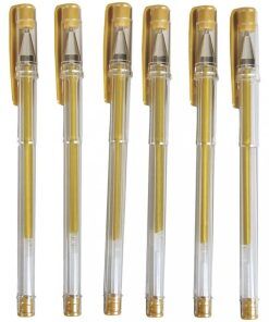 Gel Kulspetspennor - 6-pack - Guld - Bullet Journal, Pyssel
