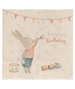 Servetter - Happy Birthday Bunny - Maileg - 16-pack - Servetter, Dukning
