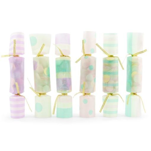 Confetti Crackers - Pastellmix - 6-pack - Kalaskonfetti, Kalasdekorationer