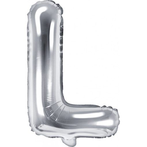 Bokstavsballonger - Silver - 35 cm - Bokstav: L - Bokstavsballonger till dop, Dopballonger