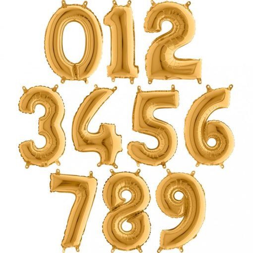 Sifferballong - Guld - 1 m - Siffra: 8 - Sifferballonger, Ballonger