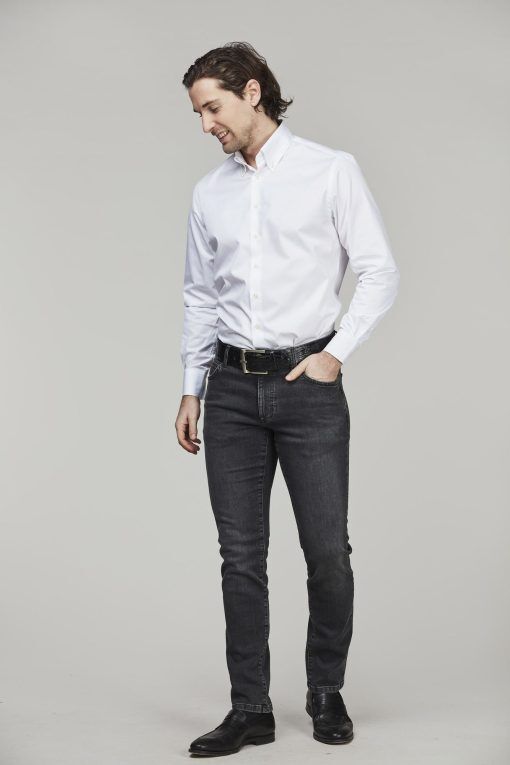 Exklusiva Jeans, 5-pkt Silk Touch Grey Denim, Grå, 35/34, Hansen & Jacob - 35/34