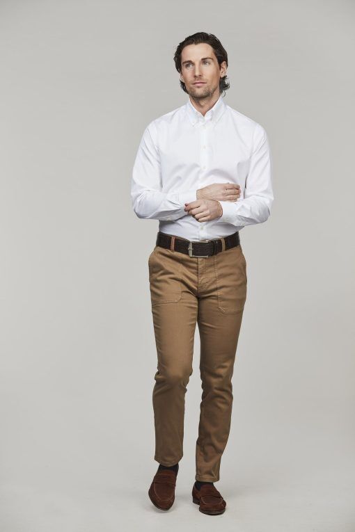 Exklusiva Chinos, Dynamo 5-pkt Chino, Mörkbeige, 35/34, Hansen & Jacob - 35/34