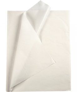 Silkespapper - 10 ark - Vit - Presentinslagning till kalas