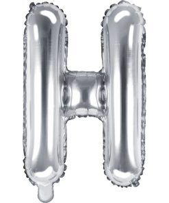 Bokstavsballonger - Silver - 35 cm - Bokstav: H - Bokstavsballonger till dop, Dopballonger