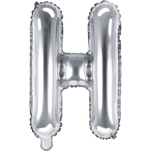 Bokstavsballonger - Silver - 35 cm - Bokstav: H - Bokstavsballonger till dop, Dopballonger