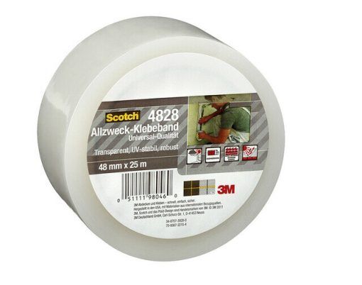 Allwetterklebeband 3M 48 mm x 25 m Farbe transparent