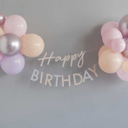 Girlang med ballonger - Happy Birthday - Mix it Up - Vimplar till kalas, Kalasdekorationer