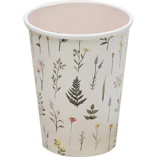 Pappmuggar - Floral - 8-pack - Pappmuggar, Dukning