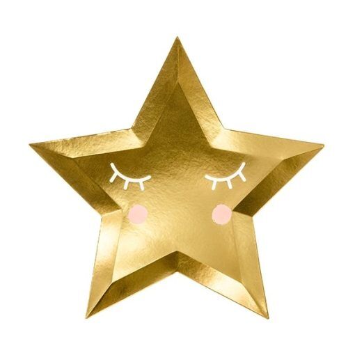 Papptallrikar - Little star - 6-pack - Papptallrikar till dop, Dopdukning