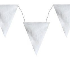 Vimpel - Metallic - Silver - 3 meter - Vimplar till kalas, Kalasdekorationer