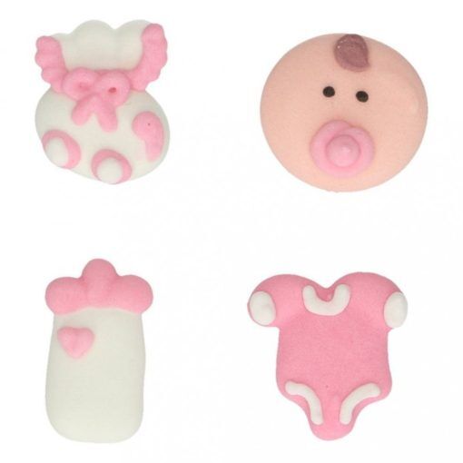Sockerdekorationer - Babymix - Rosa - 6-pack - Sockerdekorationer