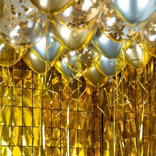 Ballongtak - Guld/Glamour - Ballongkonfetti - Takballongskit, Ballonger