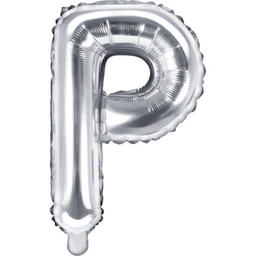 Bokstavsballonger - Silver - 35 cm - Bokstav: P - Bokstavsballonger till dop, Dopballonger