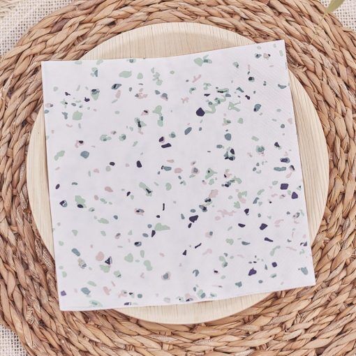 Servetter - Terrazzo - 16-pack - Servetter till dop, Dopdukning