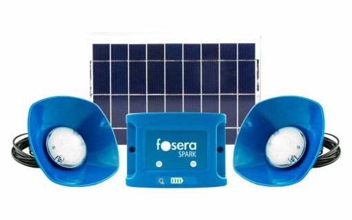 Fosera Spark 20 Solaranlagen-Set inklusive Batterie und 2 Einbaulampen
