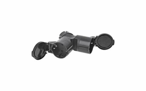 PAT Zweifachsteckdose Schuko schwarz 16 A
