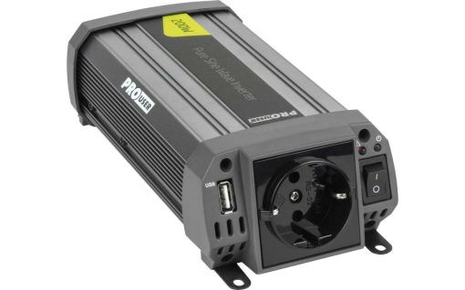 ProUser Wechselrichter Reine Sinuswelle mit USB Lader 12 V auf 230 V  40 A 400 W
