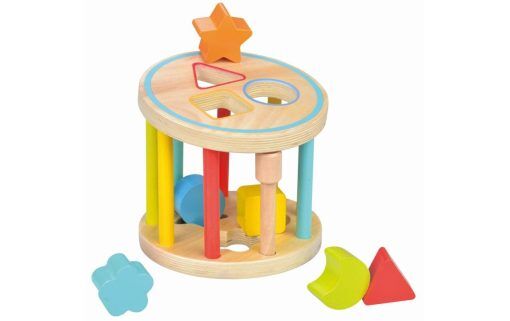 Spielba Holzspielwaren Sortierspiel Shape Sorter Cage, mehrfarbig