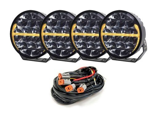 4-pack Predator 9" LED extraljus med kabelsats