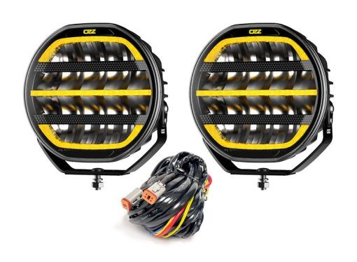 2-Pack OZZ XR2 P9" LED extraljus med kabelsats