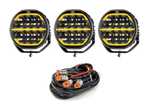3-Pack OZZ XR2 P9" LED extraljus med kabelsats
