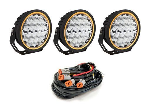 3-Pack W-Light Neptune GEN2 9" LED-extraljus med kabelsats