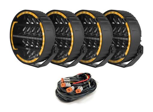 4-Pack BriodLights Olympus LED extraljus 9" med kabelsats