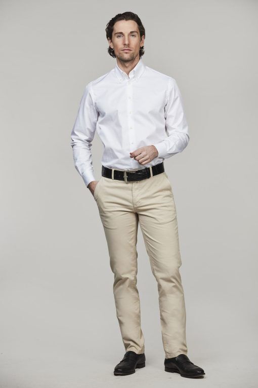 Exklusiva Chinos, Classic Chino Aerodyn High Stretch, Beige, 31/30, Hansen & Jacob - 31/30