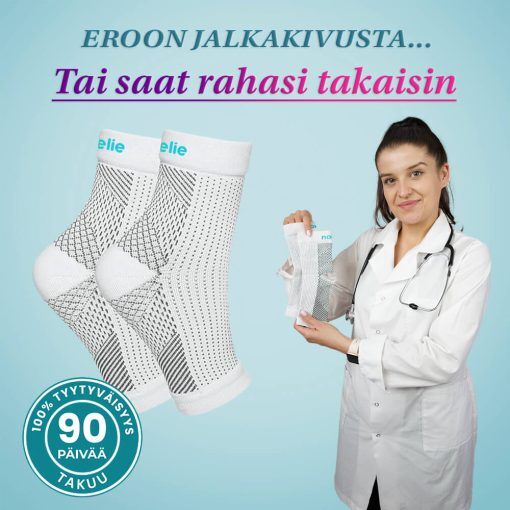 Norelie SootheSock 360° Kompressiosukka - Helpotusta Plantaarifaskiittiin Ja Neuropatiaan - Parempi Verenkierto Ja Tukea Jalalle, XL (42-43) / 4x pari SootheSock