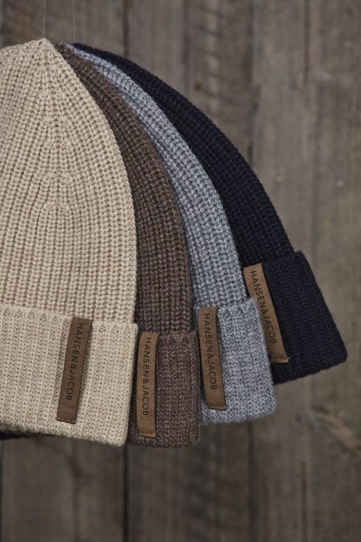 Geelong Beanie, Grå, One Size, Hansen & Jacob -