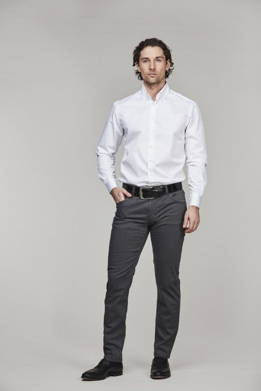Exklusiva chinos, 5-pkt Cut'n Sew Petz Polo, Grå, 31/32, Hansen & Jacob - 31/32