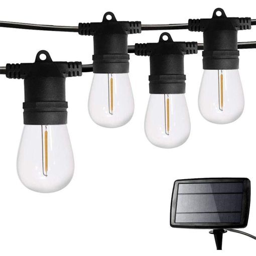 LY Sweden Premium ljusslinga solcell med solpanel 10-20 m med 10-30 utbytbara ledlampor - solcellsbelysning