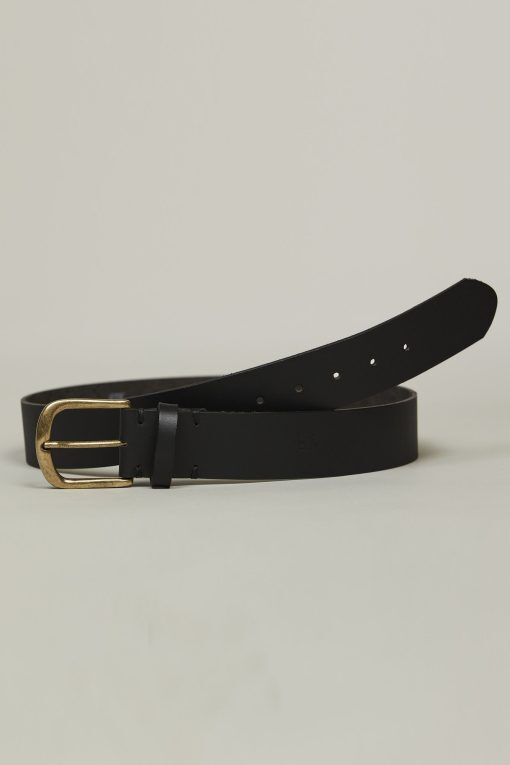Black Leather Belt, Svart, 110, Hansen & Jacob -