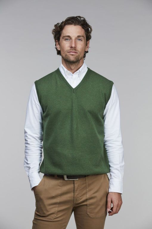 Geelong V-neck Slipover, Grön, L, Hansen & Jacob - L