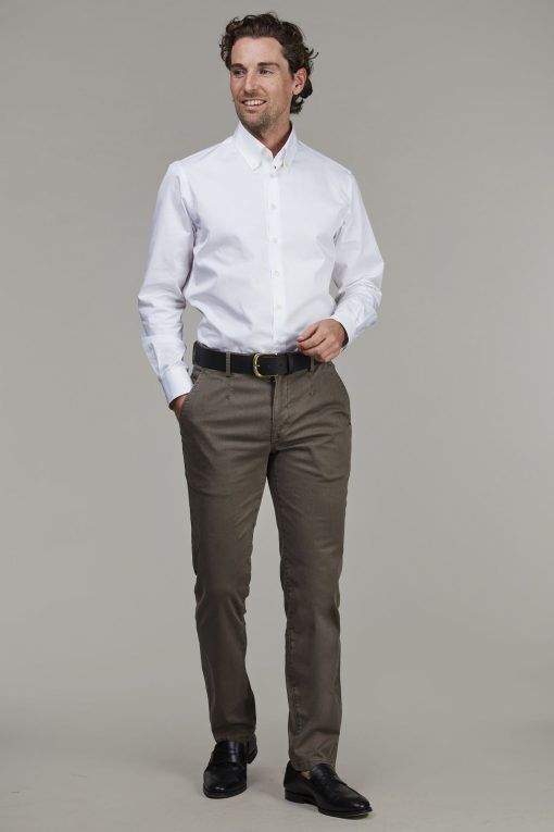 Exklusiva chinos, Exklusiva Chinos, Classic Chino Petz Print, Mörk Beige, 38/34, Hansen & Jacob - 38/34