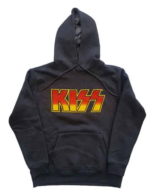 Kiss - Logo - Hoodie Grå (Storlek: XL)