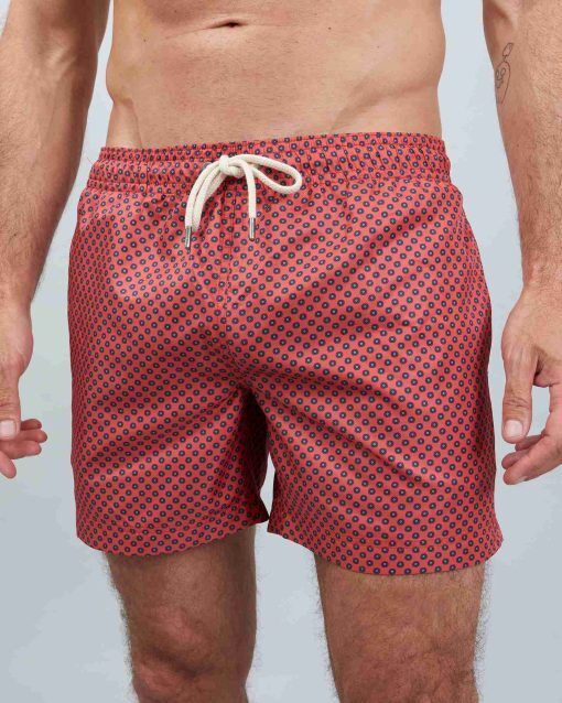 Röda Badshorts Herr - Poppy Red