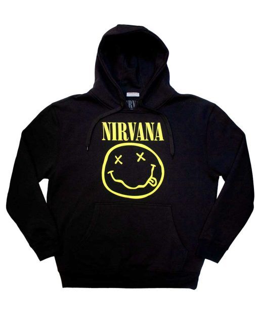 Nirvana - Yellow Smiley - Hoodie (Storlek: XXL)
