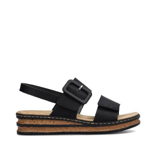 Rieker 62950-00 sandaler med kilklack (dam) - France - 41