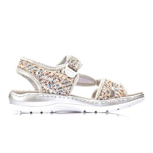 Rieker 66979-90 sandal (dam) - Pebble-Multi/Silverflower - 36