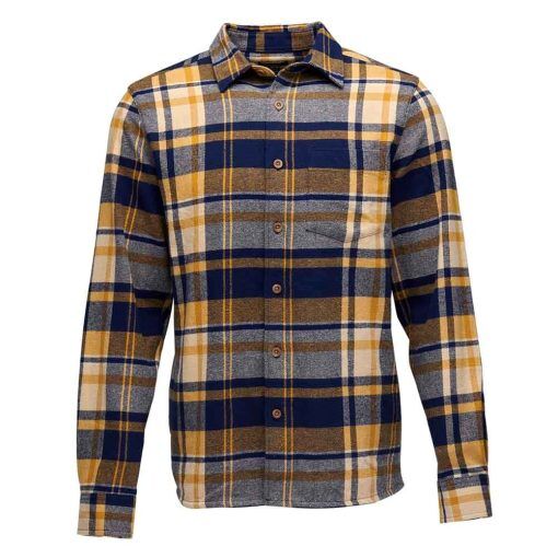 Black Diamond Men&apos;s Project Flannel skjorta (herr) - Indigo-Gold Plaid - L
