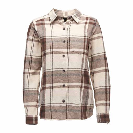 Black Diamond women&apos;s Project Flannel skjorta (dam) - Chalk Pink-Walnut Plaid - S