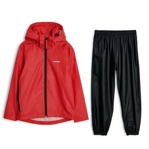 Tretorn Packable Rainset regnjacka och regnbyxor - Autumn Red - M