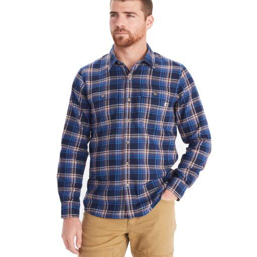 Marmot Bayview Midweight Flannel LS flanellskjorta (herr) - Arctic Navy - XXL