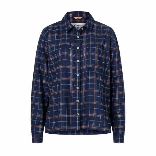 Marmot Wm‘s Fairfax Boyfriend Midweight flanellskjorta (dam) - Active Navy - XS