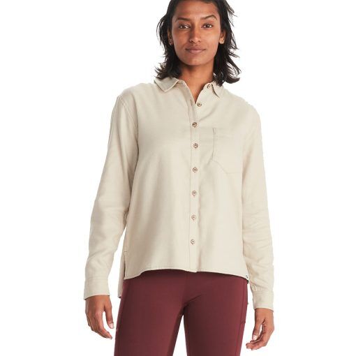 Marmot Wm‘s Fairfax Boyfriend Midweight flanellskjorta (dam) - Sandbar - XL